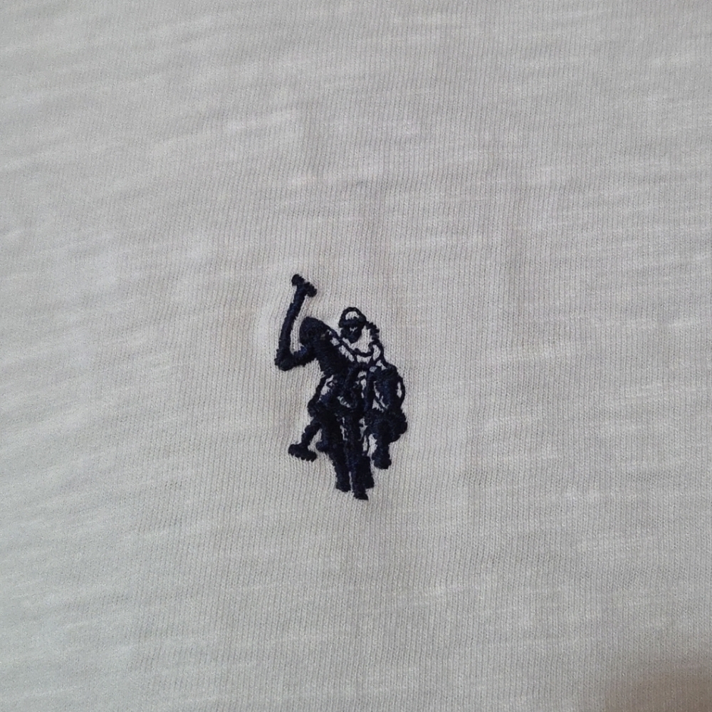 U.S POLO ASSN. T Shirt Boys XL 14-16 Ivory  Short Sleeve Tee Soft 100% Cotton - Picture 2 of 8